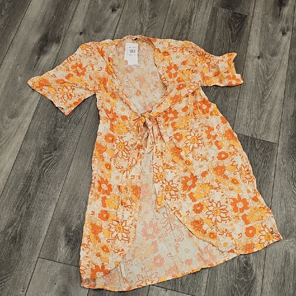 Roxy Orange and Cream Floral Cover Up